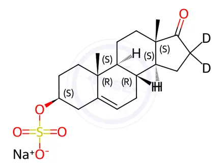 Chemical structure of DEHYDROEPIANDROSTERONE SULFATE SODIUM SALT DHEAS D2