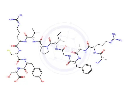 Chemical structure of L-Alanyl-L-arginyl-L-alanyl-L-phenylalanylglycyl-L-isoleucyl-L-prolyl-L-valyl-L-arginyl-L-cysteinyl-L-tyrosyl-L-serine