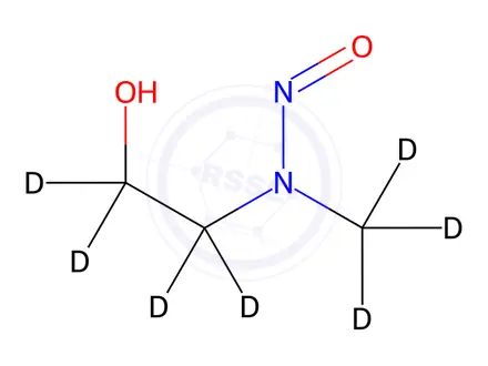 Chemical structure of N-Nitroso-N-methylethanolamine (1,1,2,2-D4, methyl-D3)
