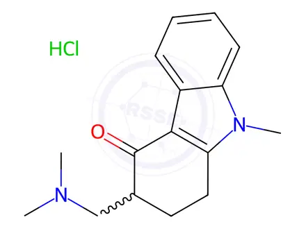 Chemical structure of 3-[(Dimethylamino)methyl]-1,2,3,9-tetrahydro-9-methyl-4H-carbazol-4-one Hydrochloride