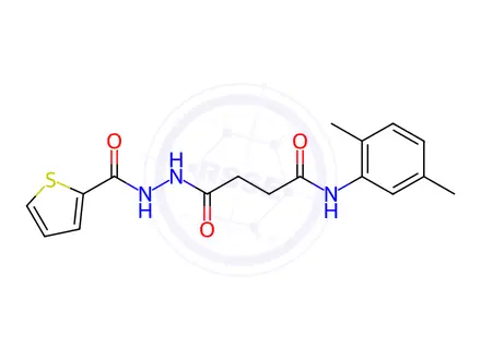 Chemical structure of N-(2,5-Dimethylphenyl)-4-oxo-4-(2-(thiophene-2-carbonyl)hydrazineyl)butanamide