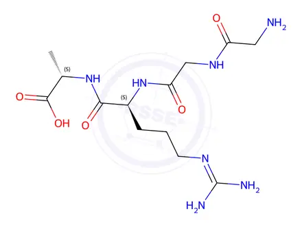 Chemical structure of H-Gly-Gly-Arg-Ala-OH acetate salt