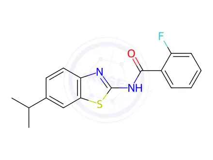 Chemical structure of 2-Fluoro-N-(6-isopropylbenzo[d]thiazol-2-yl)benzamide