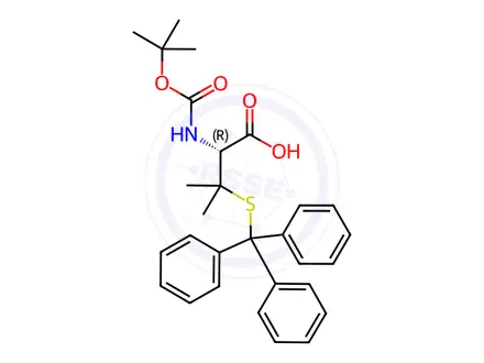 Chemical structure of Boc-Pen(Trt)-Oh