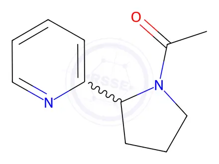 Chemical structure of Pyrrolidine, 1-acetyl-2-(2-pyridinyl)-(9CI)