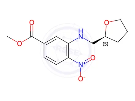 Chemical structure of (S)-Methyl 4-nitro-3-(((tetrahydrofuran-2-yl)methyl)amino)benzoate