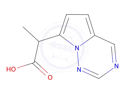 Chemical structure of 2-(Pyrrolo[2,1-f][1,2,4]triazin-7-yl)propanoic acid