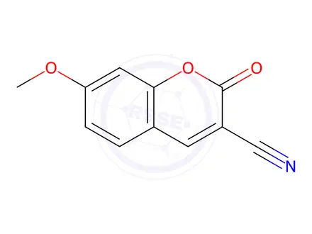 Chemical structure of 3-Cyano-7-methoxycoumarin