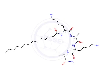 Chemical structure of N2-(1-Oxotetradecyl)-L-lysyl-L-alanyl-L-lysyl-L-alaninamide