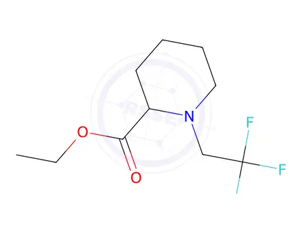Chemical structure of Rac-ethyl (2R)-1-(2,2,2-trifluoroethyl)piperidine-2-carboxylate