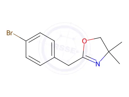 Chemical structure of 2-[(4-Bromophenyl)methyl]-4,5-dihydro-4,4-dimethyloxazole