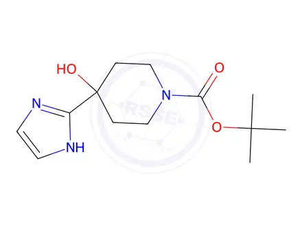Chemical structure of tert-Butyl 4-Hydroxy-4-(1H-imidazol-2-yl)piperidine-1-carboxylate