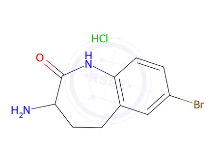 Chemical structure of 3-Amino-7-bromo-2,3,4,5-tetrahydro-1H-1-benzazepin-2-one hydrochloride