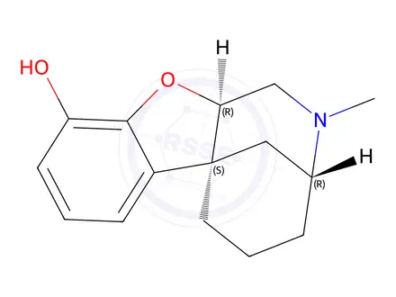 Chemical structure of 1,3,4,5,6,11a-hexahydro-2-methyl-2H-3,6a-methanobenzofuro(2,3-c)azocin-10-ol
