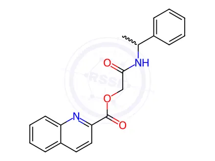 Chemical structure of 2-Oxo-2-((1-phenylethyl)amino)ethyl quinoline-2-carboxylate
