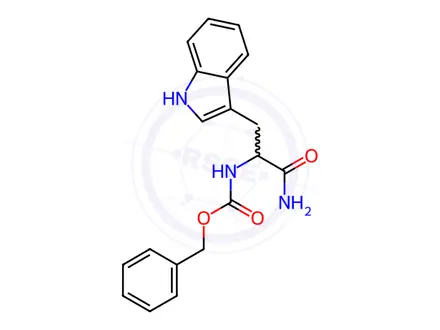 Chemical structure of Carbobenzoxy-D,L-tryptophanamide