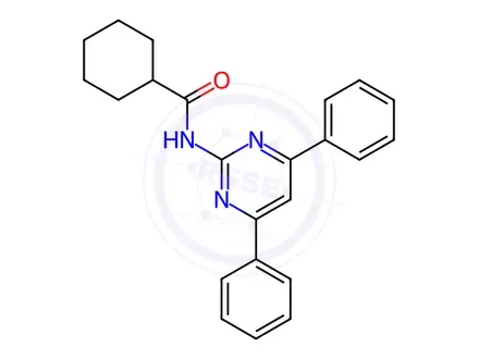Chemical structure of N-(4,6-Diphenylpyrimidin-2-yl)cyclohexanecarboxamide