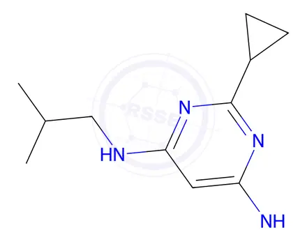 Chemical structure of 2-cyclopropyl-n4-isobutyl-n6-methylpyrimidine-4,6-diamine