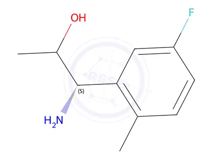Chemical structure of (1S)-1-amino-1-(5-fluoro-2-methylphenyl)propan-2-ol