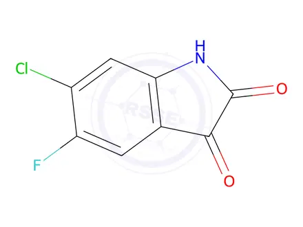 Chemical structure of 6-Chloro-5-fluoroindoline-2,3-dione
