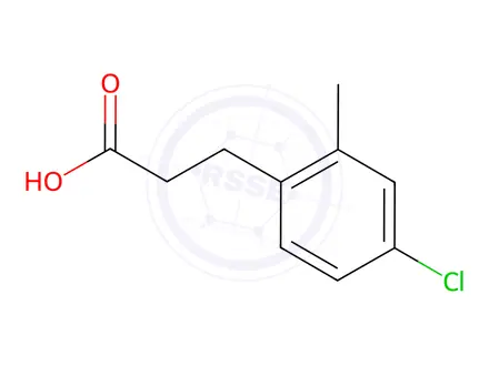 Chemical structure of 4-Chloro-2-methyl-benzenepropanoic acid