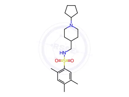 Chemical structure of N-((1-Cyclopentylpiperidin-4-yl)methyl)-2,4,5-trimethylbenzenesulfonamide