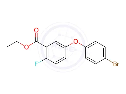 Chemical structure of Benzoic acid, 5-(4-bromophenoxy)-2-fluoro-, ethyl ester