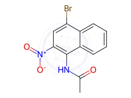Chemical structure of N-(4-bromo-2-nitronaphthalen-1-yl)acetamide