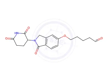 Chemical structure of 5-[2-(2,6-dioxo-3-piperidyl)-1-oxo-isoindolin-5-yl]oxypentanal