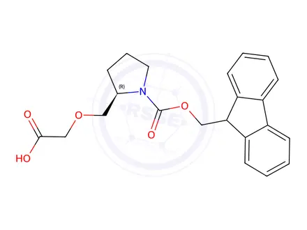 Chemical structure of (2R)-2-[(Carboxymethoxy)Methyl]-1-pyrrolidinecarboxylic Acid 1-(9h-Fluoren-9-Ylmethyl) Ester