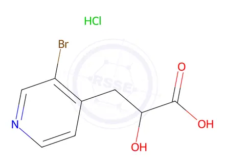 Chemical structure of 3-(3-bromopyridin-4-yl)-2-hydroxypropanoic acid hydrochloride