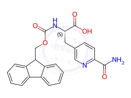 Chemical structure of Fmoc-L-Ala(6-CONH2,3-Pyridyl)-OH