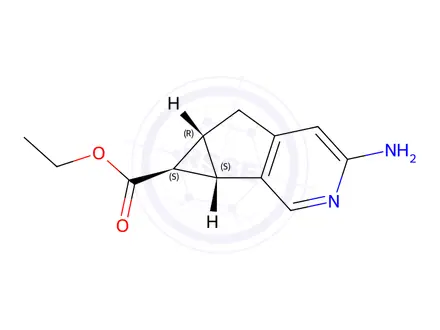 Chemical structure of Ethyl (5aR,6S,6aS)-3-amino-5,5a,6,6a-tetrahydrocyclopropa[4,5]cyclopenta[1,2-c]pyridine-6-carboxylate