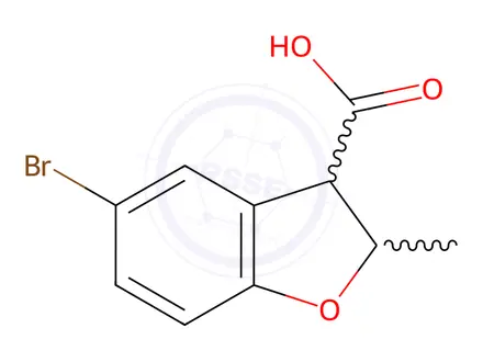 Chemical structure of 5-bromo-2-methyl-2,3-dihydrobenzofuran-3-carboxylic acid