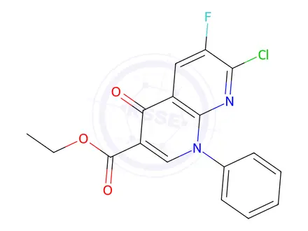 Chemical structure of 7-CHLORO-6-FLUORO-4-OXO-1-PHENYL-1,4-DIHYDRO-[1,8]NAPHTHYRIDINE-3-CARBOXYLIC ACID ETHYL ESTER