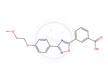 Chemical structure of 3-(3-(4-(2-Methoxyethoxy)phenyl)-1,2,4-oxadiazol-5-yl)benzoic acid