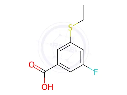 Chemical structure of Benzoic acid, 3-(ethylthio)-5-fluoro-