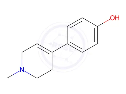 Chemical structure of 4-(1-Methyl-1,2,3,6-tetrahydropyridin-4-yl)phenol hydrochloride