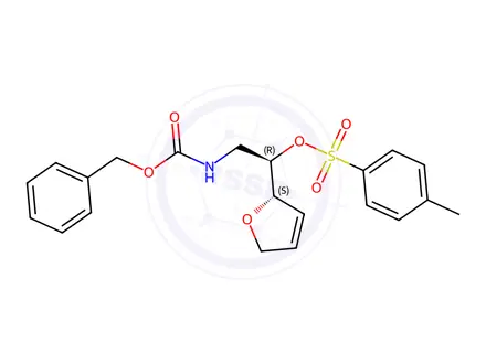 Chemical structure of (R)-2-(((Benzyloxy)carbonyl)amino)-1-((S)-2,5-dihydrofuran-2-yl)ethyl 4-methylbenzenesulfonate