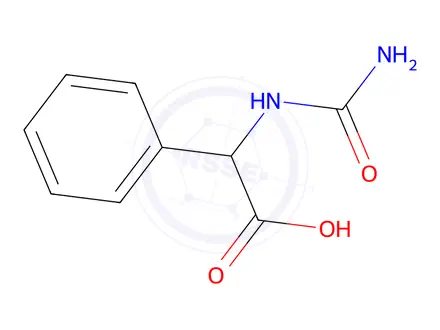 Chemical structure of [(aminocarbonyl)amino](phenyl)acetic acid