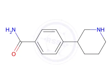 Chemical structure of 4-(piperidin-3-yl)benzamide
