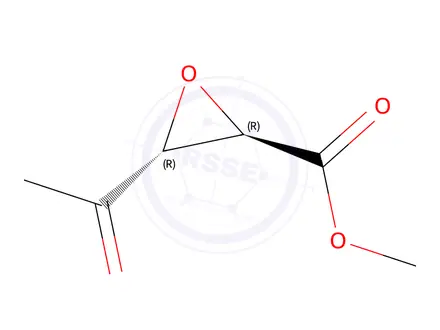 Chemical structure of Oxiranecarboxylic acid, 3-acetyl-, methyl ester, trans-(9CI)
