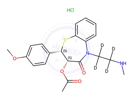 Chemical structure of N-Desmethyl Diltiazem-d4 Hydrochloride