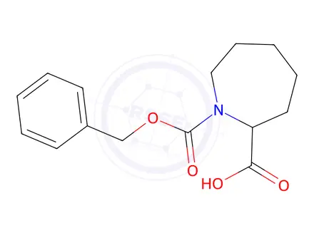 Chemical structure of 1-((Benzyloxy)carbonyl)azepane-2-carboxylic acid