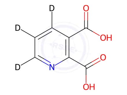 Chemical structure of 2,3-Pyridinedicarboxylic Acid-d3 (Major)