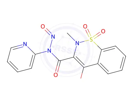 Chemical structure of 4-hydroxy-2-methyl-N-nitroso-N-(pyridin-2-yl)-2H-benzo[e][1,2]thiazine-3-carboxamide 1,1-dioxide