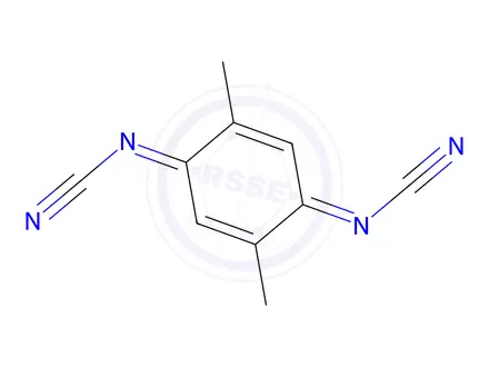 Chemical structure of N,N'-(2,5-DImethyl-2,5-cyclohexadiene-1,4-diylidene)bis[cyanamide]