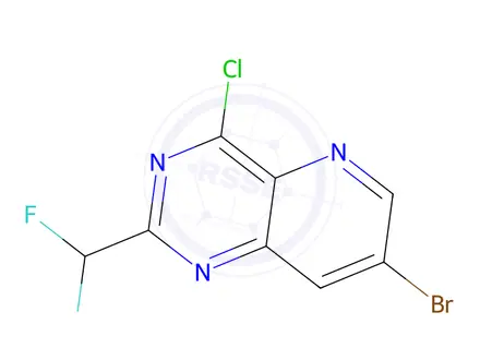 Chemical structure of 7-Bromo-4-chloro-2-(difluoromethyl)pyrido[3,2-d]pyrimidine