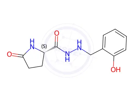 Chemical structure of 5-oxo-2'-salicylprolinohydrazide