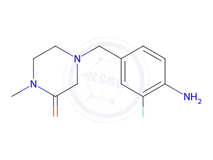 Chemical structure of 4-[(4-Amino-3-fluorophenyl)methyl]-1-methylpiperazin-2-one